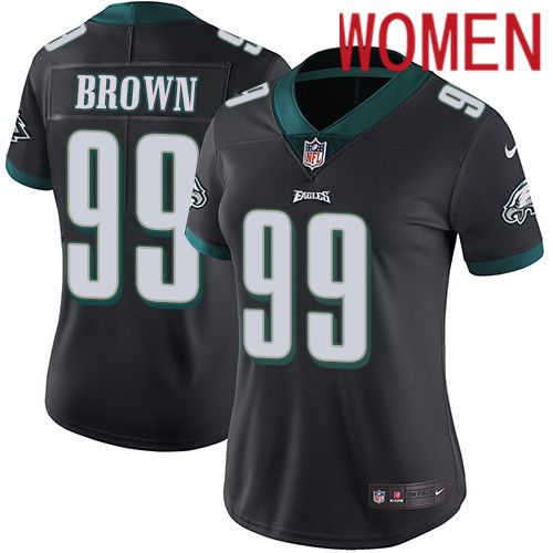 Women Philadelphia Eagles #99 Jerome Brown Nike Black Vapor Limited NFL Jersey